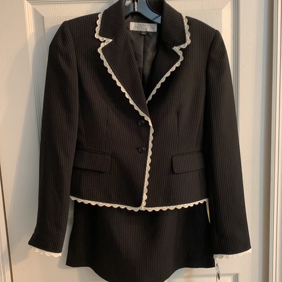 Tahari ASL Pin Stripe Jacket and Skirt Suit
